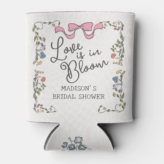 Whimsical Garden Party Doodle Floral Vrijgezellenf Blikjeskoeler (Voorkant)