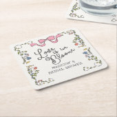 Whimsical Garden Party Doodle Floral Vrijgezellenf Kartonnen Onderzetters (Schuin)