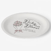 Whimsical Garden Party Floral Baby shower Papieren Bordje (Gekanteld)