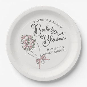 Whimsical Garden Party Floral Baby shower Papieren Bordje