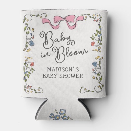 Whimsical Garden Party Floral Doodle Baby shower Blikjeskoeler (Voorkant)