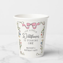 Whimsical Garden Party Floral Doodle Verjaardag Papieren Bekers