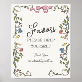 Whimsical Garden Party Franse bloemen gunsten Poster