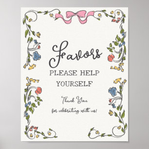 Whimsical Garden Party Franse bloemen gunsten Poster
