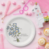 Whimsical Garden Party Heldere Bloemen Verjaardag Papieren Bordje (Feest)