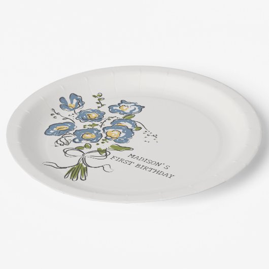 Whimsical Garden Party Heldere Bloemen Verjaardag Papieren Bordje (Gekanteld)