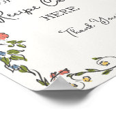 Whimsical Garden Party Pastel Floral Share Recept Poster (Hoek)