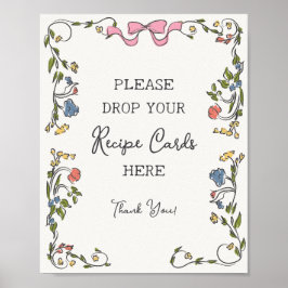 Whimsical Garden Party Pastel Floral Share Recept Poster