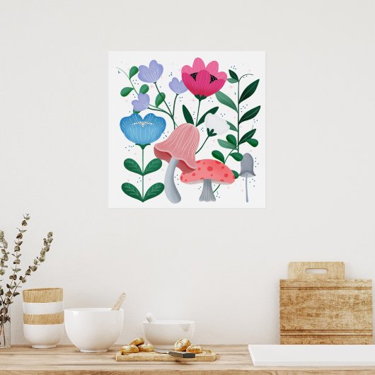 Whimsical Garden Poster (Keuken)