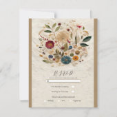 Whimsical Garden Pressed Flowers Boheemse RSVP Kaart (Voorkant)