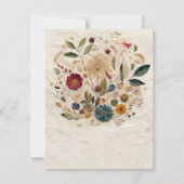 Whimsical Garden Pressed Flowers Boheemse RSVP Kaart (Achterkant)