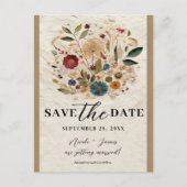 Whimsical Garden Pressed Flowers Save the Date Aankondigingskaart (Voorkant)