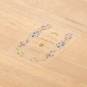 Whimsical Garden Quinceañera Acryl Uitnodigingen (Laagn)