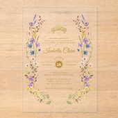 Whimsical Garden Quinceañera Acryl Uitnodigingen (Voorkant)