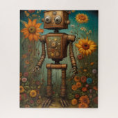 Whimsical Garden Robot | Digitale kunst Legpuzzel (Verticaal)