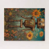 Whimsical Garden Robot | Digitale kunst Legpuzzel (Horizontaal)