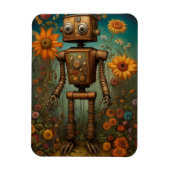 Whimsical Garden Robot | Digitale kunst Magneet (Verticaal)