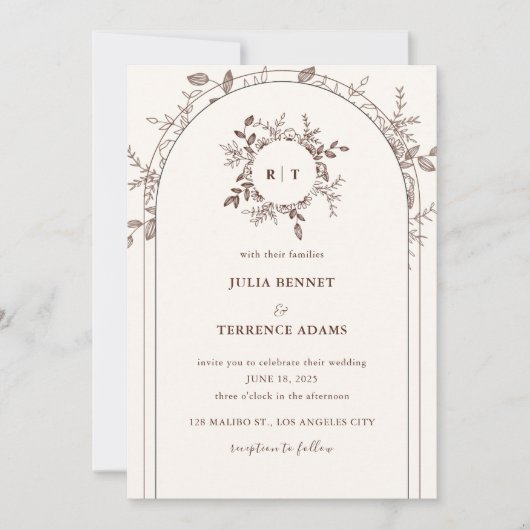 Whimsical Garden Romance: huwelijksuitnodiging Kaart (Voorkant)