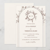 Whimsical Garden Romance: huwelijksuitnodiging Kaart (Voorkant / Achterkant)