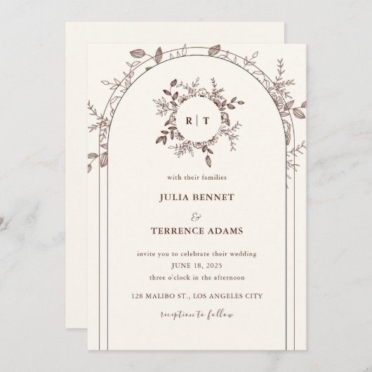 Whimsical Garden Romance: huwelijksuitnodiging Kaart (Voorkant / Achterkant)