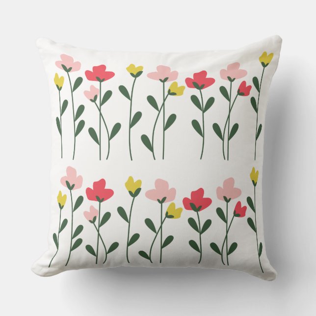 Whimsical Garden Rows Pillows Kussen (Voorkant)