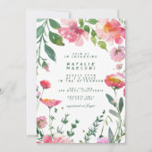 Whimsical Garden Roze Bloemen Meisje Baby shower Kaart (Voorkant)