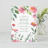 Whimsical Garden Roze Bloemen Meisje Baby shower Kaart (Staand voorkant)
