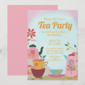 Whimsical Garden Sprookje Tea Party Meisje Verjaar Kaart (Voorkant / Achterkant)