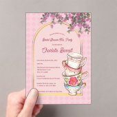 Whimsical Garden Tea Party Bridal Shower Acryl Uitnodigingen (Insitu (Draagbaar))