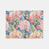 Whimsical Garden van speelse konijnen Deken Ontwer (Voorkant (Horizontaal))