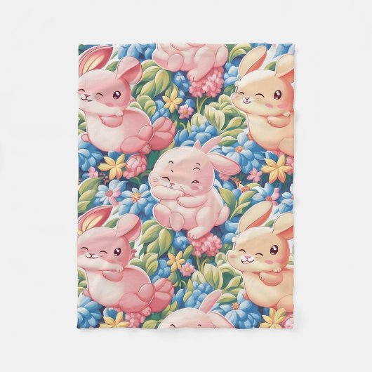 Whimsical Garden van speelse konijnen Deken Ontwer (Voorkant)
