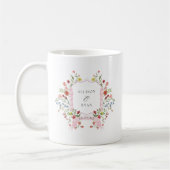 Whimsical Garden Wedding Crest Monogram Koffiemok (Links)