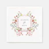 Whimsical Garden Wedding Crest Monogram Servet (Voorkant)