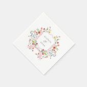 Whimsical Garden Wedding Crest Monogram Servet (Hoek)