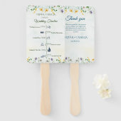 Whimsical Garden Wild Flowers Programma Tijdlijn Handwaaier (Voorkant en achterkant)