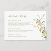 Whimsical Garden Wildflower bruiloft details Informatiekaartje (Voorkant)