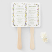 Whimsical Garden Wildflower bruiloft Handwaaier (Voorkant en achterkant)