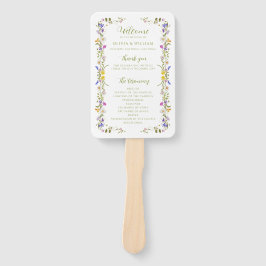 Whimsical Garden Wildflower bruiloft Handwaaier