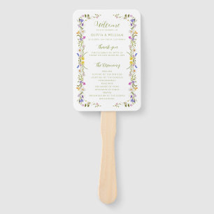 Whimsical Garden Wildflower bruiloft Handwaaier