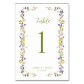 Whimsical Garden Wildflower bruiloft Kaart (Voorkant)