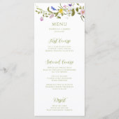 Whimsical Garden Wildflower Bruiloft Menu (Voorkant)