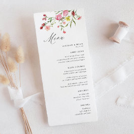 Whimsical Garden Wildflower bruiloft menu's