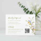 Whimsical Garden Wildflower bruiloft RSVP Details Informatiekaartje (Staand voorkant)