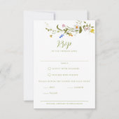 Whimsical Garden Wildflower bruiloft RSVP Kaartje (Voorkant)