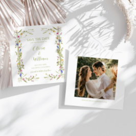 Whimsical Garden Wildflower bruiloft Save The Date