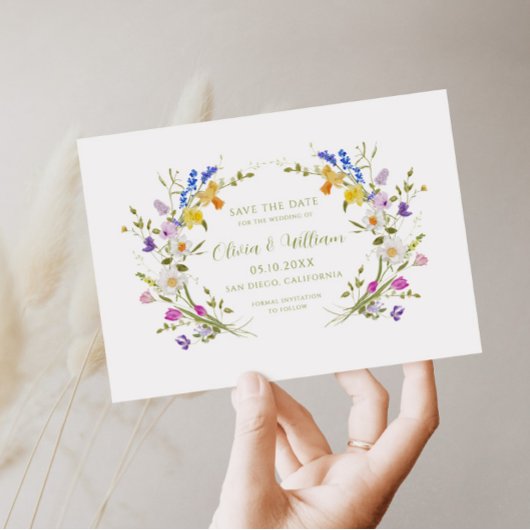 Whimsical Garden Wildflower bruiloft Save The Date