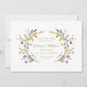 Whimsical Garden Wildflower bruiloft Save The Date (Voorkant)