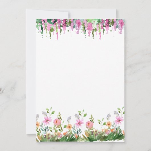 Whimsical Garden Wildflower bruiloft uitnodiging (Achterkant)