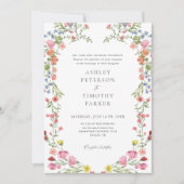Whimsical Garden Wildflower Classic Bruiloft Kaart (Voorkant)