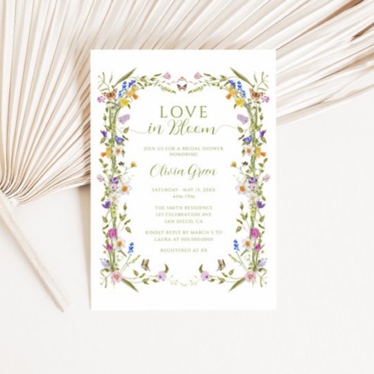 Whimsical Garden Wildflower Lijst Vrijgezellenfees Kaart